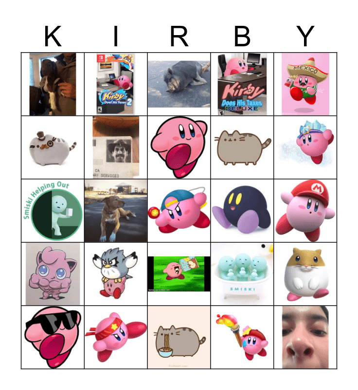 Estillo Kirby Loteria Dos Bingo Card