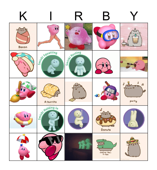 Estillo Kirby Loteria Bingo Card