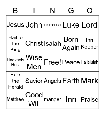 Jesus Is The Reason Bingo Card
