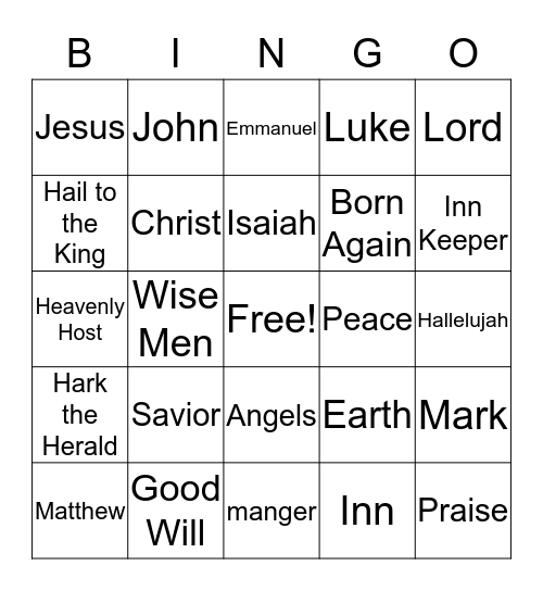 Jesus Is The Reason Bingo Card