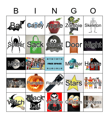 Zebra Halloween Bingo Card