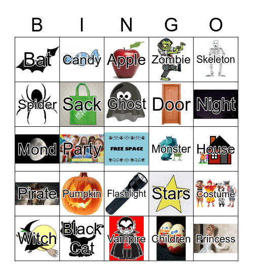 Zebra Halloween Bingo Card