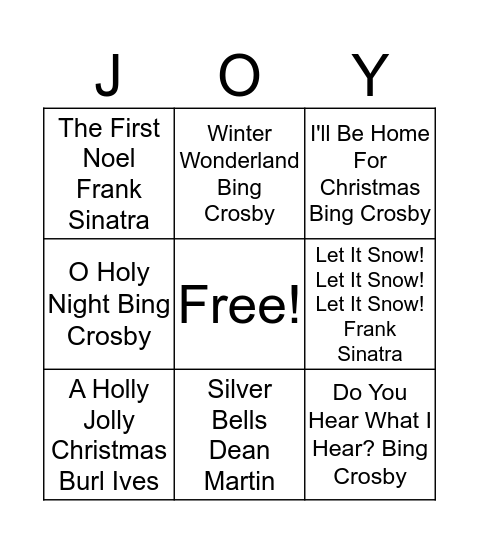 Christmas Singo - Classics Bingo Card