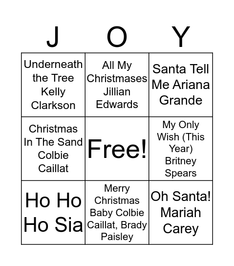 Christmas Singo - Pop Bingo Card