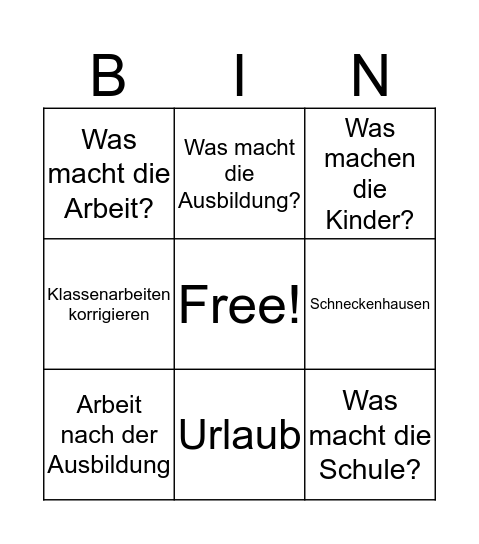 Weihnachtsbingo Card