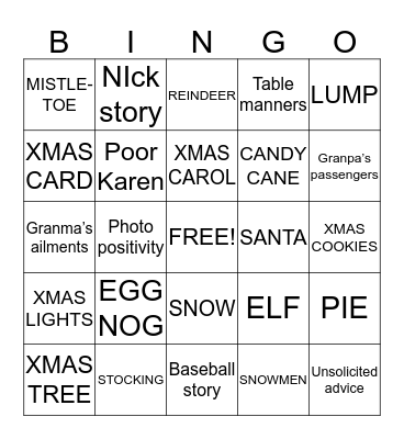 Xmas Bingo Cards on Bingo Baker