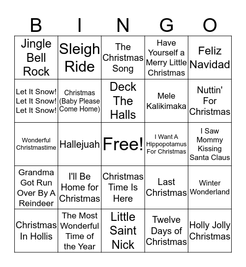 Bingo: Christmas Bingo Card