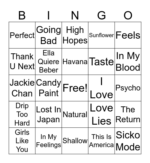 Contemporary Bingo Card