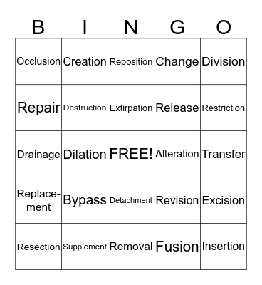 ICD10 Bingo Card