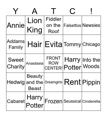 BROADWAY BINGO Card