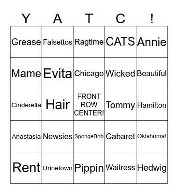 BROADWAY BINGO Card