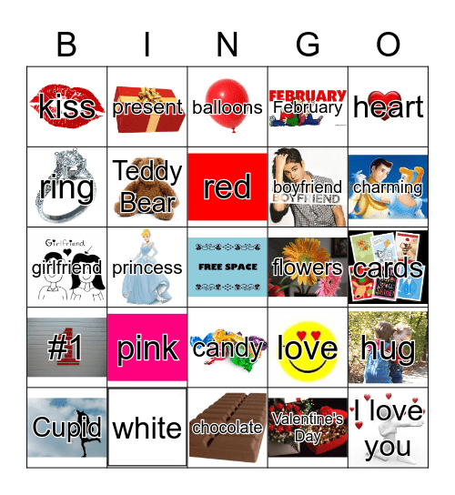 Zebra Valentine's Day Bingo Card