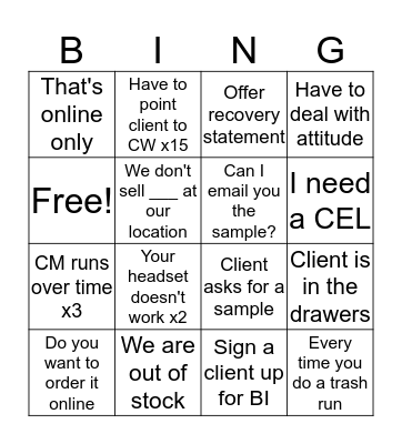 Repetitive Bingo: Color and Skin edition Bingo Card