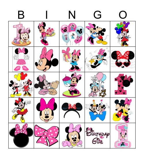 Minnie Mouse Bingo Card