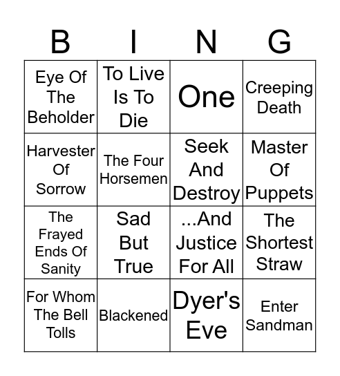 Bing-O-holicA Bingo Card