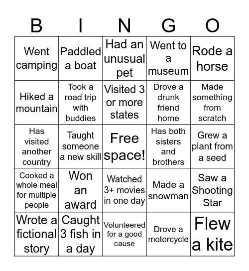 Interview Bingo! Bingo Card