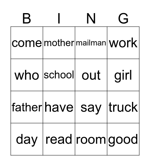 story 2 People Read # 1, 2, 3, 4  Bingo Card