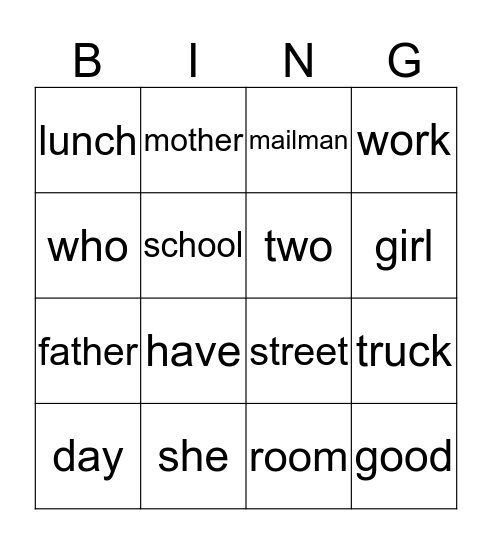 story 2 People Read # 3, 4  Bingo Card