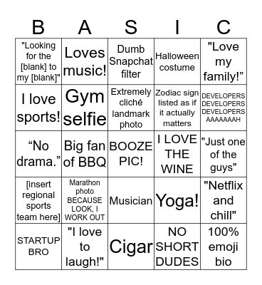 BASIC BUMBLE BINGO Card