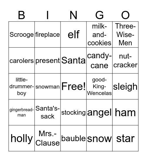 Christmas Bingo Card