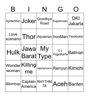 ZHOISULLI BINGOOOW. Bingo Card