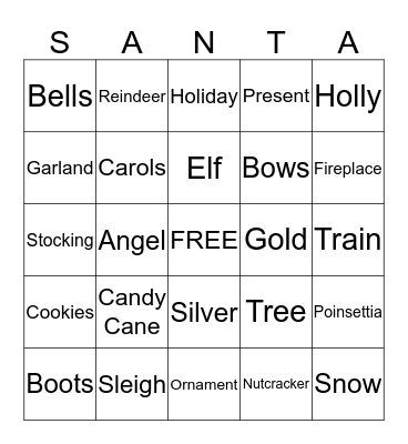 HOLIDAY BINGO! Bingo Card