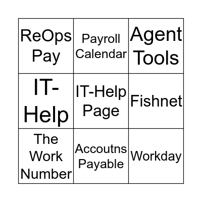 Redferno 2019 Bingo Card