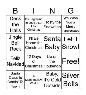 HOLIDAY BINGO Card
