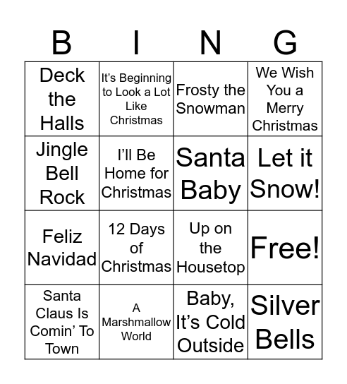 HOLIDAY BINGO Card