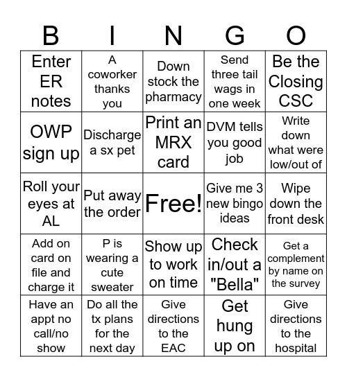 CSC Bingo 12/30/2018 Get three Bingo Card