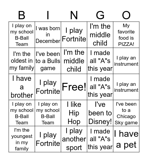 Get To Know Your Teammate Bingo Card