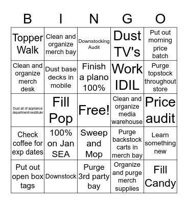 Merch Bingo Card