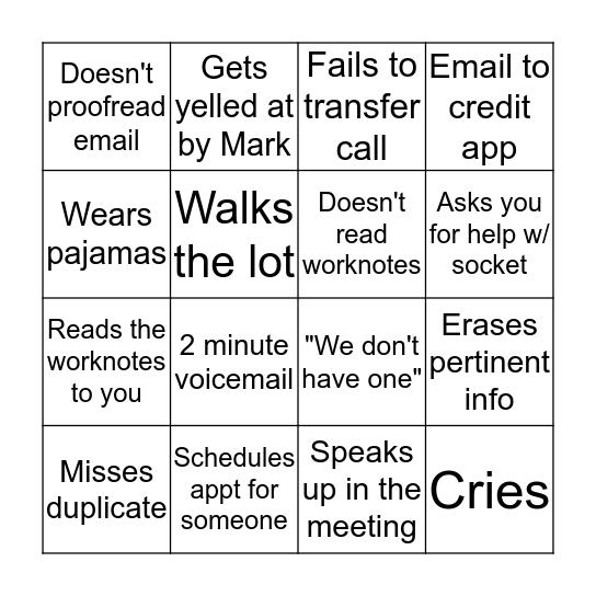 SHITERNET BINGO Card