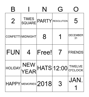 FAREWELL 2018 Bingo Card