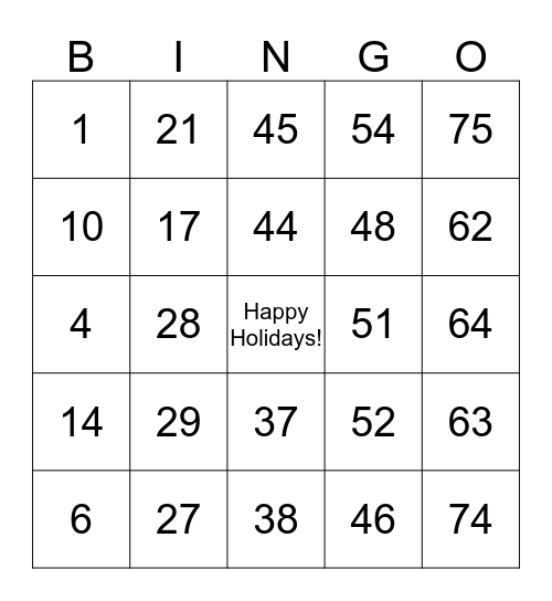 Year End Bingo Bonanza Bingo Card