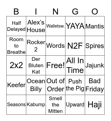 umNYE Bingo Card