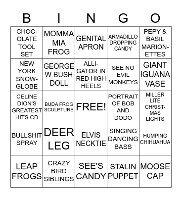 CHINESE CHRISTMAS BINGO Card