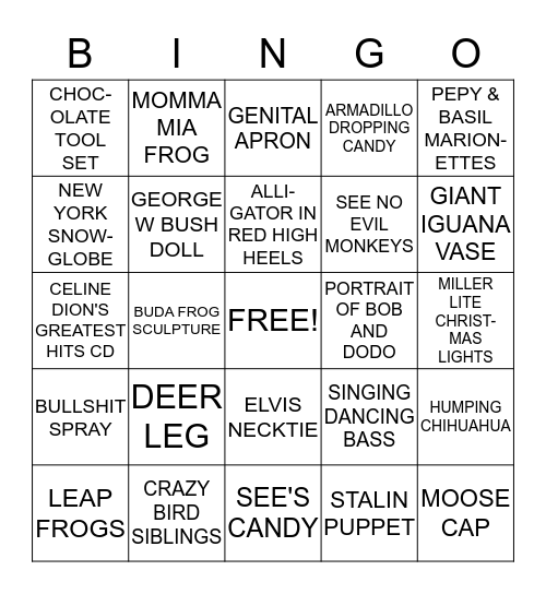 CHINESE CHRISTMAS BINGO Card