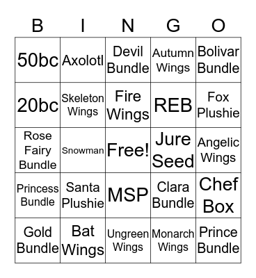 Pet Paradise Bingo Card