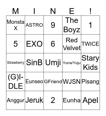 Juyeon's Bingo Card