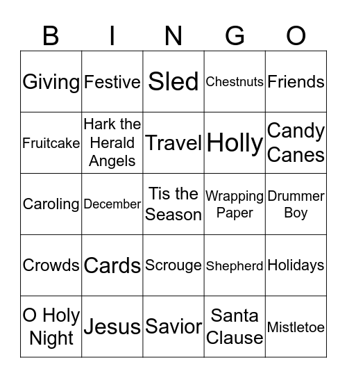Merry Christmas from:      Oasis Christian Center & Retreat &     The McClungs Bingo Card