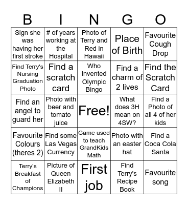 Terry Bingo Card