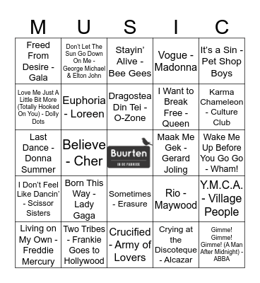 BUURTEN 4 Bingo Card