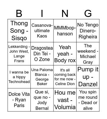 Koningsleiten Discobingo 2018 Bingo Card