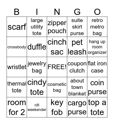 Thirty-One Bingo Card