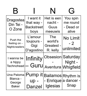 Koningsleiten Discobingo 2018 Bingo Card