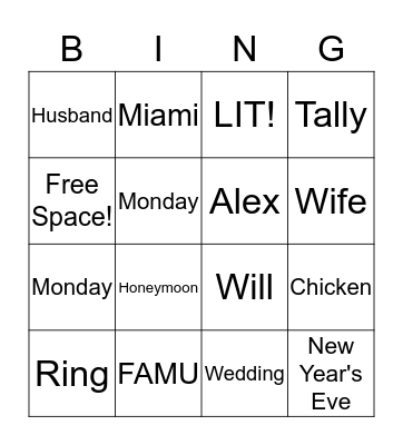 #TheOliverExperience Bingo Card
