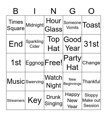 New Year 2019 Bingo Card