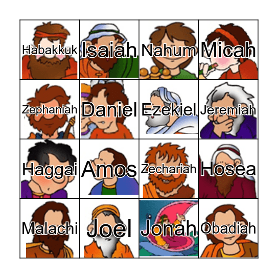 Prophet Bingo Card