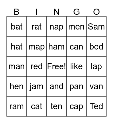 Spotlight on first phonics-2-unit 1/2 Bingo Card